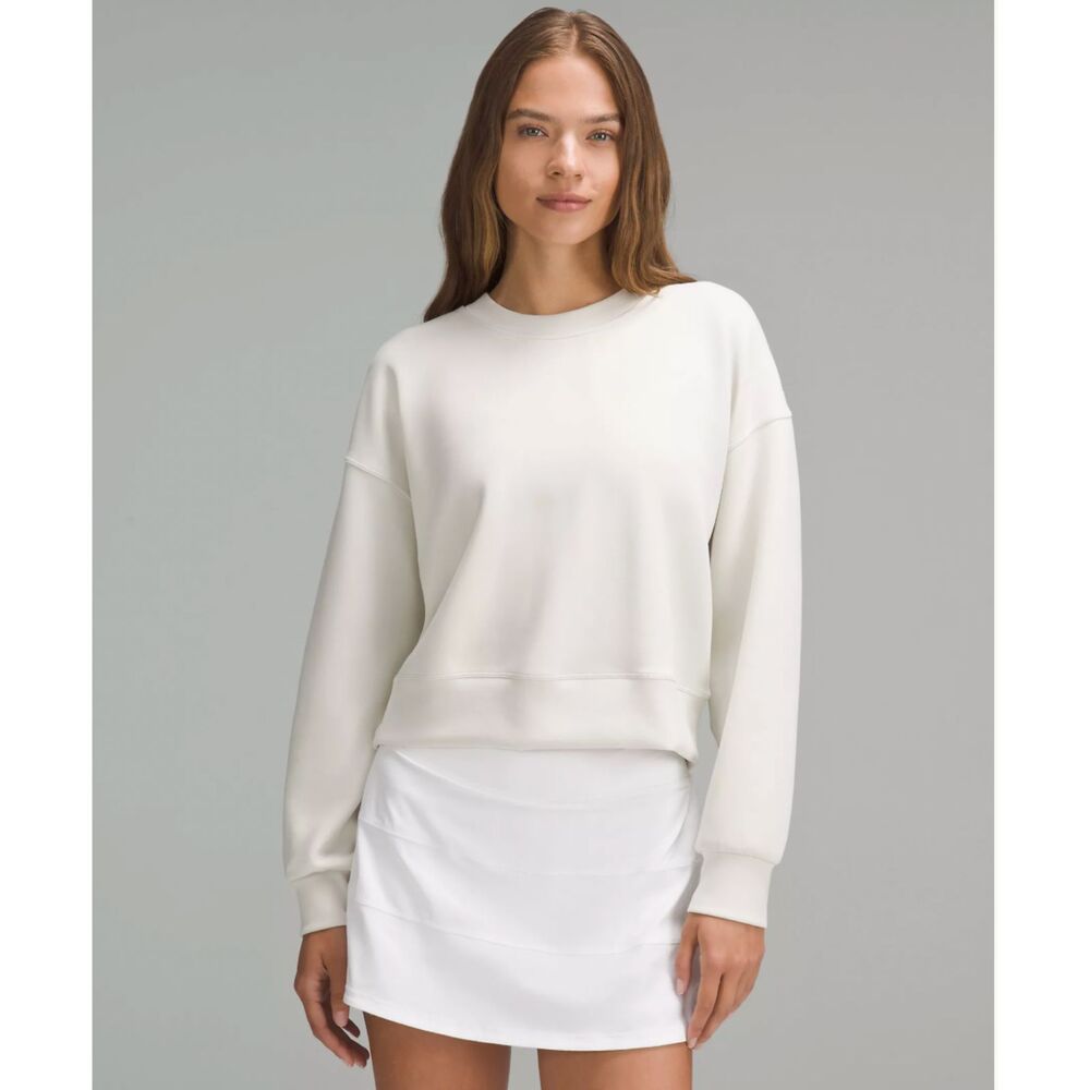 Lululemon Perfectly Oversized Cropped Crew Softstreme Cream Size 2